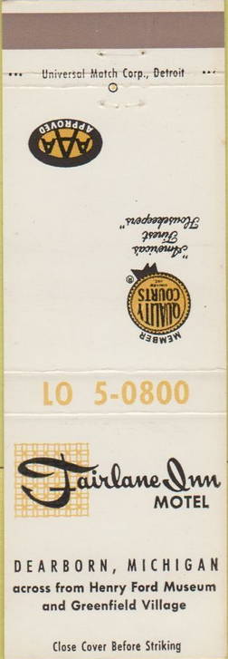 Fairlane Inn - Matchbook